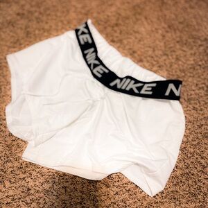Nike White Shorts with Black Waistband